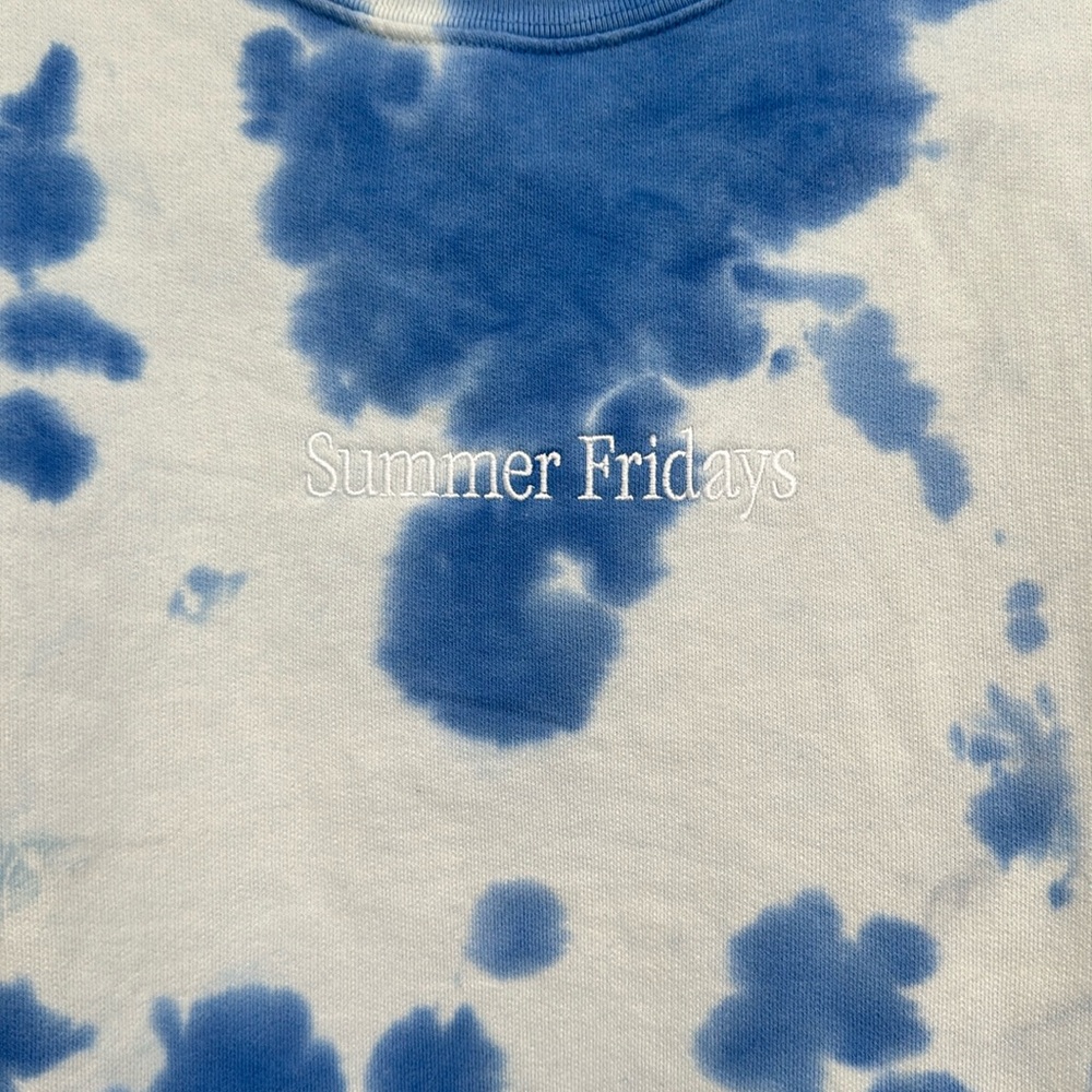 Summer Fridays blue tie dye crewneck sweatshirt